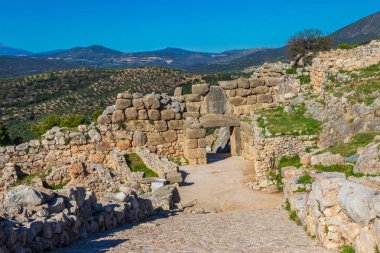 The ruins of the ancient city of Mycenae, Peloponnese, Greece. UNESCO World Heritage Site
