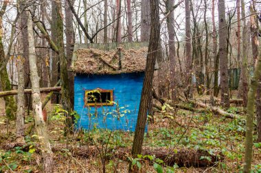 Çernobil Yasak Bölge, Ukrayna 'daki Pripyat hayalet kasabasında terk edilmiş çocuk parkı.