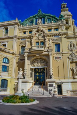 Principality of Monaco, Monaco, 13.2.2024: The magnificent facade of the Opra de Monte-Carlo next to the famous casino clipart