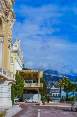 Principality of Monaco, Monaco, 13.2.2024: The magnificent facade of the Opra de Monte-Carlo next to the famous casino clipart