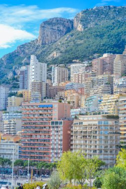 Monako Prensliği, Monako, 13.2.2024: Modern mimari ve tarihi binaların inanılmaz bir karışımıyla Monako 'daki şehir manzarası