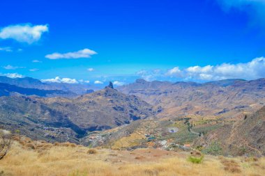 Mountains of the island of Gran Canaria, originally - this is a volcano and the landscape was formed as a result of its activity clipart