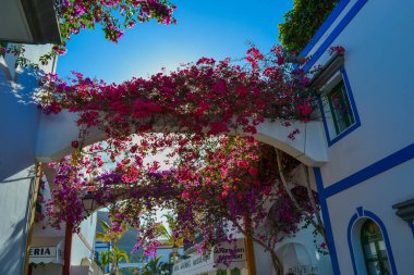 Spain, Gran Canaria: Streets of a popular tourist destination (Mogan) in Italian style  clipart