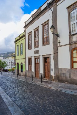 Spain, Teror: streest of the  town in the northern part of the island of Gran Canaria in the Province of Las Palmas. clipart