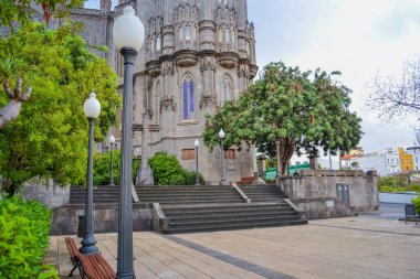 Spain, Las Palmas: The Church of San Juan Bautista or Arucas Church, is a catholic temple located on the old town of Arucas, in Gran Canaria, Canary Islands clipart