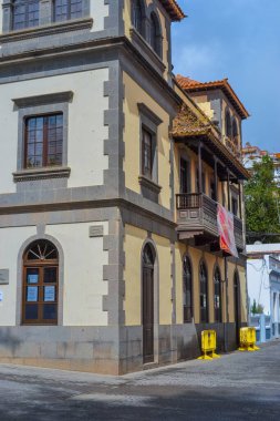 Spain, Teror: streest of the  town in the northern part of the island of Gran Canaria in the Province of Las Palmas. clipart