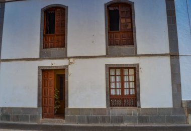 Spain, Teror: streest of the  town in the northern part of the island of Gran Canaria in the Province of Las Palmas. clipart