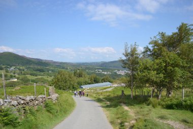 Snowdonia National Park, Epic views of mountains and valleys with blue lakes and crystal clear water clipart