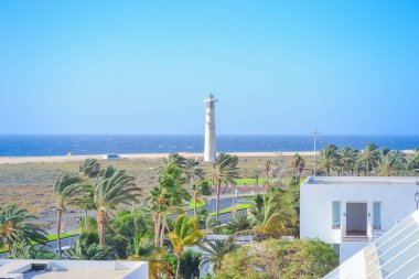 İspanya, Fuerteventura, 17.12.2024: Morro Jable Deniz Feneri, 1991 yılında inşa edildi