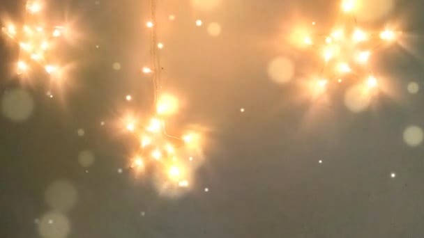 Magiczny Nastrój Świątecznych Świateł Gwiazd Blask Światełka Nocy Gwiazdy Iskry — Wideo stockowe