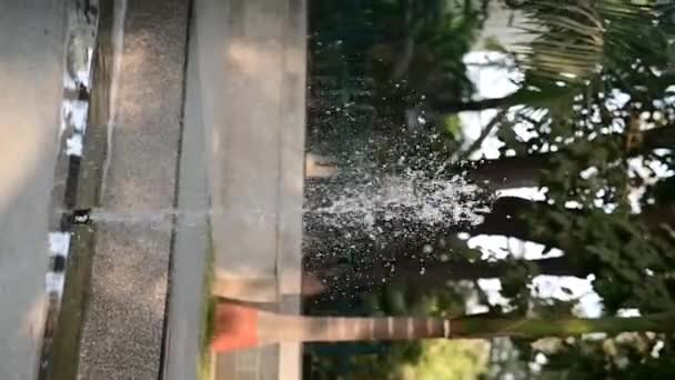 Water Fountain Park White Water Jets Relax Summer Season — Stockvideo