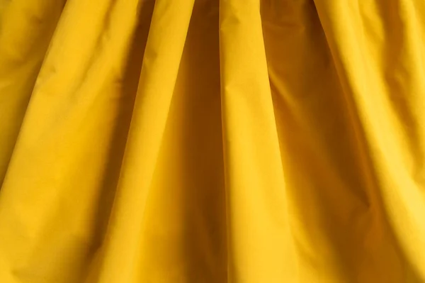 Tessuto Colore Senape Piegato Onda Sfondo Texture Texture Tessuto Cotone — Foto Stock