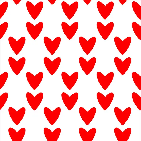 간단한 원활한 패턴입니다 발렌타인 크리스마스 편평한 디자인 심장으로 끝없는 혼란스러운 — 스톡 벡터