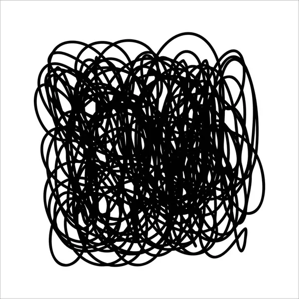 stock vector Scribble chaotic thin line. Doodle chaotic sketch line, curls, swirl, twirl, thread, flourishes, chaotic lines. Simple ink mess line element isolated on white. Hand drawn sketch depressive chaos line.