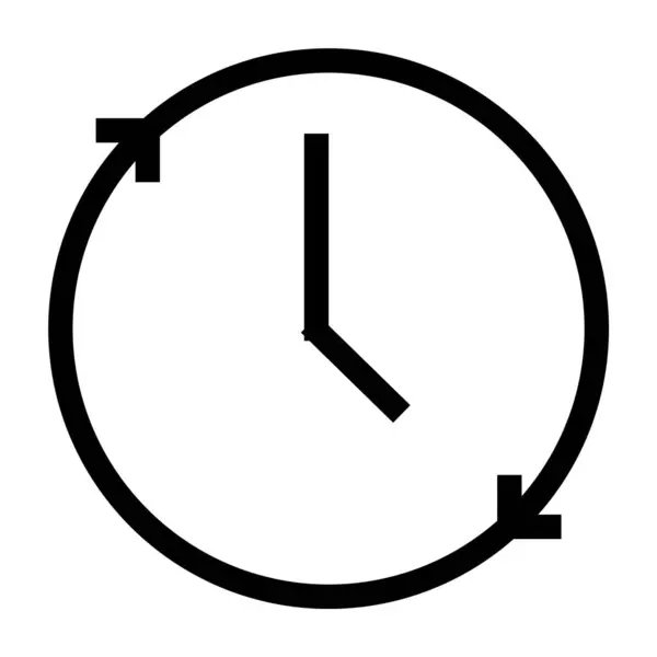 Иконка Линии Часов Плоском Стиле Стрелками Кругу Часовой Стрелкой Иконка — стоковый вектор