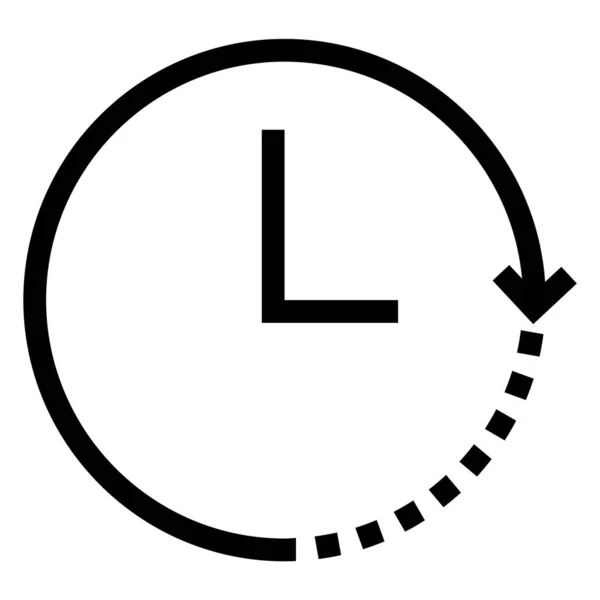 Reloj Gire Icono Flecha Estilo Línea Reloj Mano Icono Flecha — Vector de stock