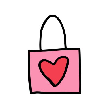 Castle locker with red heart in doodle style. Cute hand drawn castle locker, perfect for symbolizing love and security on Valentines Day. Ideal castle locker design for romantic gifts, decorations