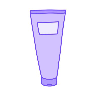 Lavender hair tube of conditioner in doodle style. Hand drawn illustration of hair conditioner, perfect for promoting conditioner benefits and enhancing hair care routines for soft, shiny hairstyle