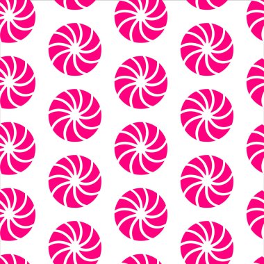 Tatiller için kıvrımlı şekerlemesiz desen. Beyaz arka planda izole edilmiş el çizimi tatlı girdaplı şekerler. Noel, Yeni Yıl, Noel, Noel, Sevgililer Günü, Cadılar Bayramı için kıvrımlı şeker tasarımı. Çizgili şekerler.
