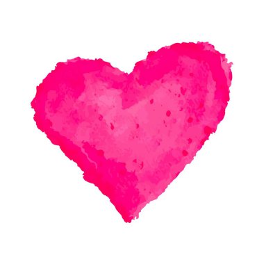 Akvaryum tekniğiyle çizilmiş suluboya pembe kalp eli. Sevgililer Günü için izole suluboya kalp çizimi, aşk, düğün, romantik tasarım. Zarif suluboya kalp tutkuyu ve sevgiyi simgeliyor.