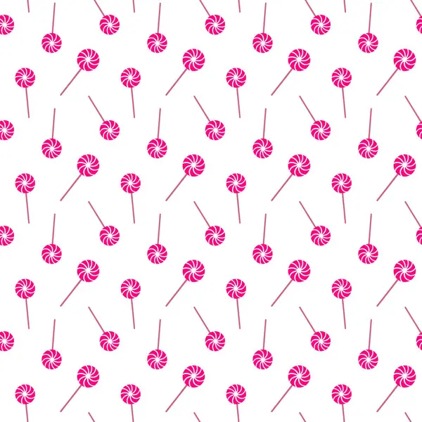 Pembe kıvrımlı lolipop içeren kusursuz bir Noel deseni. Şakacı lolipop tekrarlı tatil geçmişi. Dekoratif lolipoplu neşeli Noel baskısını ambalaj kağıdı olarak kabul et.
