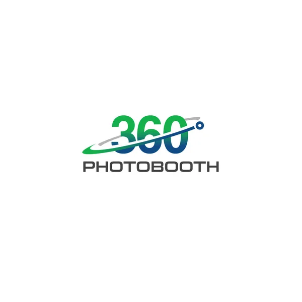 Minimalistiskt Nummer 360 Foto Booth Logo Design Vektor Illustration Lämplig Royaltyfria illustrationer