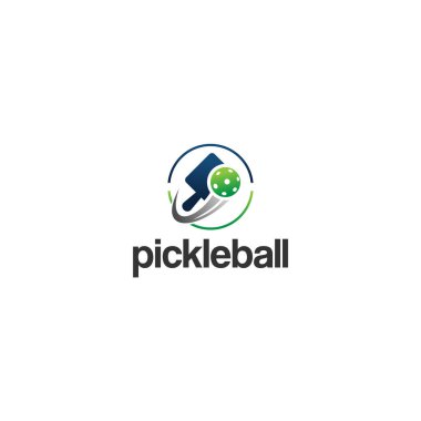 Modern Renkli Pickleball Raket Logo Tasarımı Raket Spor Yarışması için uygun Vektör illüstrasyonu