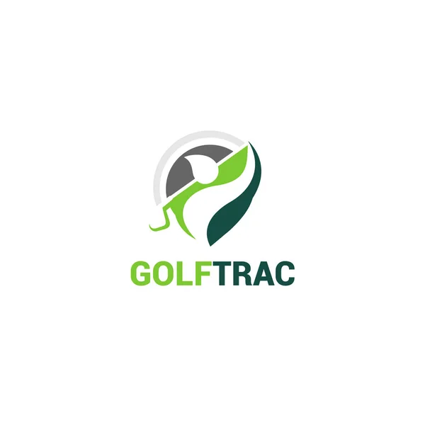 Minimalist Abstrakt Golf Trac Pin Logo Design Vektor Illustration Lämplig — Stock vektor