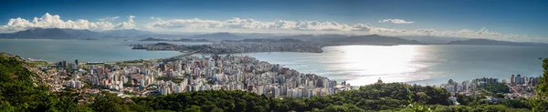 Panorama View City Florianopolis Narrow Straights Leading Sao Jose Mainland — Stock Photo, Image