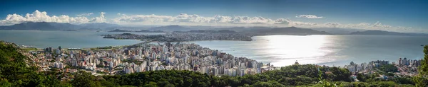 Een Panorama Van Het Uitzicht Stad Florianopolis Smalle Straatjes Die Stockfoto