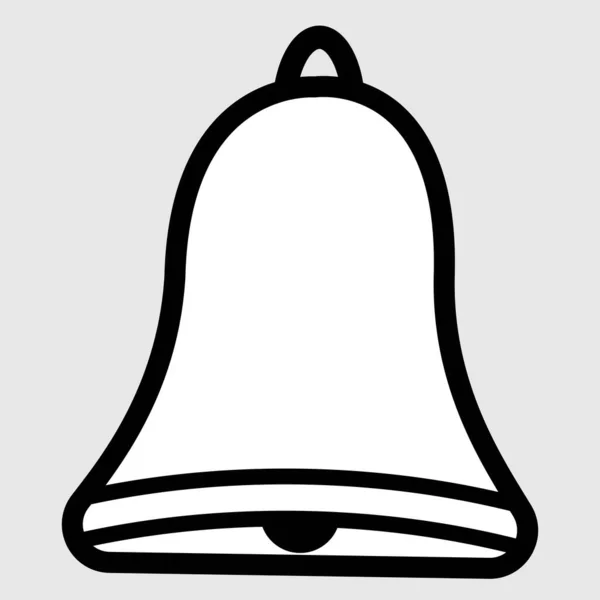 Vektorová Ilustrace Jednoduché Ikony Plochého Zvonku Černobílé Izolované Čistý Tah — Stockový vektor