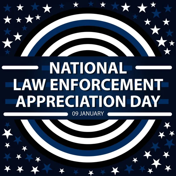 stock vector United States national law enforcement day banner vector design with stars, stripes and blue, white, black colors. national law enforcement day celebration and remembrance poster.