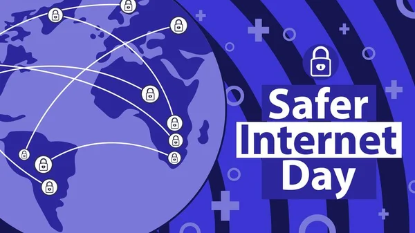 Safer Internet Day Vector Banner Design Celebrated Every Year February — Vector de stock