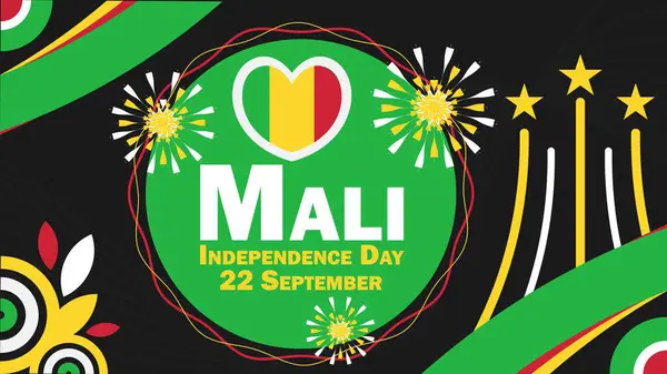 Stock vector Mali Independence Day vector banner design. Happy Mali Independence Day modern minimal graphic poster illustration.