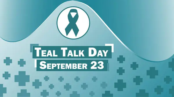 Teal Talk Günü vektör pankartı tasarımı. Mutlu Teal Talk Günü, modern en küçük grafik poster illüstrasyonu.
