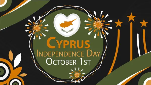 stock vector Cyprus Independence Day vector banner design. HappyCyprus Independence Day modern minimal graphic poster illustration.