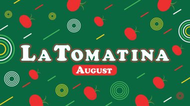 La Tomatina vektör pankartı tasarımı. Mutlu La Tomatina modern minimal grafik poster illüstrasyonu.