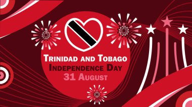 Trinidad ve Tobago Bağımsızlık Günü vektör pankartı tasarımı. Mutlu Trinidad ve Tobago Bağımsızlık Günü Modern minimal grafik çizimleri.