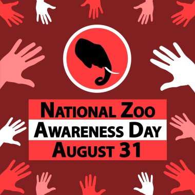 Ulusal Hayvanat Bahçesi Farkındalık Günü vektör pankartı tasarımı. Ulusal Hayvanat Bahçesi Farkındalık Günü 'nüz kutlu olsun..