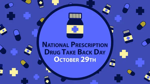 stock vector National Prescription Drug Take Back Day vector banner design. Happy National Prescription Drug Take Back Day modern minimal graphic poster illustration.