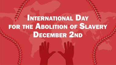 Uluslararası Kölelik Vektör Sancak Tasarımı Günü. Köleliğin kaldırılması için Uluslararası Gününüz kutlu olsun. Modern grafik poster illüstrasyonu..