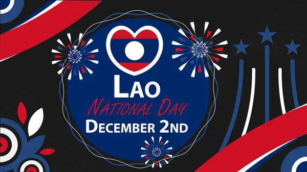 stock vector Lao National Day vector banner design. Happy Lao National Day modern minimal graphic poster illustration.