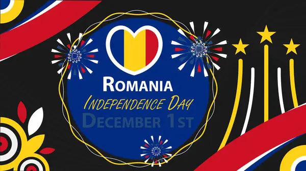 stock vector Romania Independence Day vector banner design. Happy Romania Independence Day modern minimal graphic poster illustration.