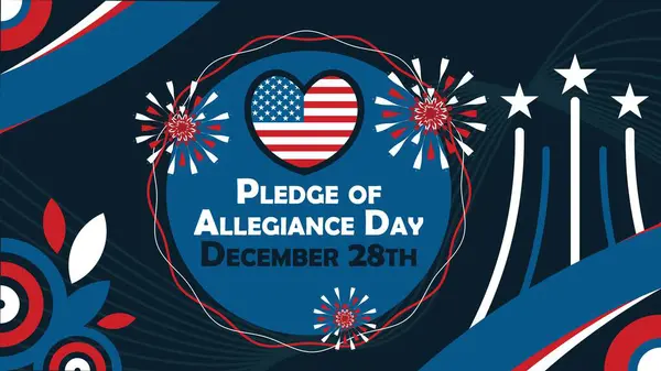 stock vector Pledge of Allegiance Day  vector banner design with geometric shapes and vibrant colors on a horizontal background. Happy Pledge of Allegiance Day modern minimal poster.