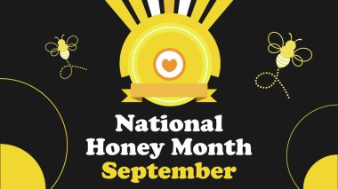 Ulusal Bal Ayı vektör pankartı tasarımı. Mutlu Ulusal Bal Ayı Modern minimal grafik poster illüstrasyonu.