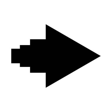 Beyaz kare arkaplanda izole edilmiş sanatsal modern siyah ok vektör tasarımı