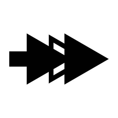 Beyaz kare arkaplanda izole edilmiş sanatsal modern siyah ok vektör tasarımı