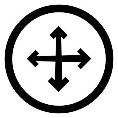 Beyaz kare arka planda izole edilmiş sanatsal modern siyah ok ve daire çizimi