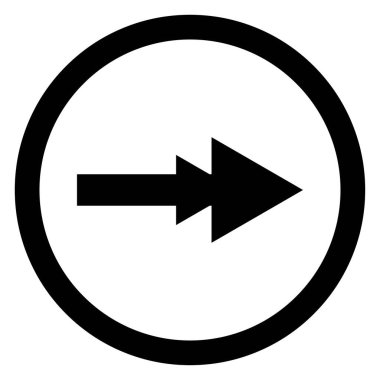 Beyaz kare arka planda izole edilmiş sanatsal modern siyah ok ve daire çizimi