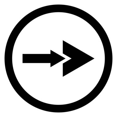 Beyaz kare arka planda izole edilmiş sanatsal modern siyah ok ve daire çizimi